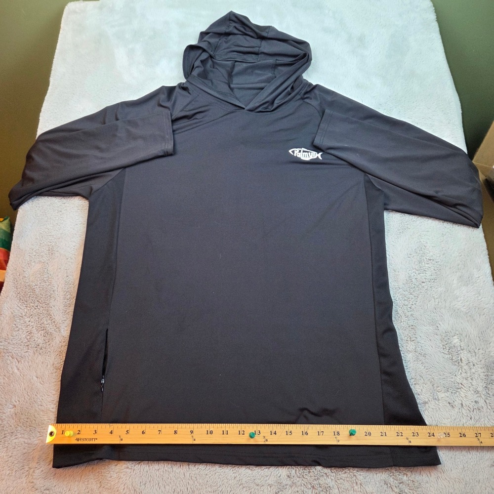 Palmyth Performance Fishing Hoodie Mens XXL Black Marlin Graphic Neck Gaiter